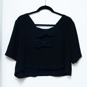 Torrid Black Loose Crop Top With Bows